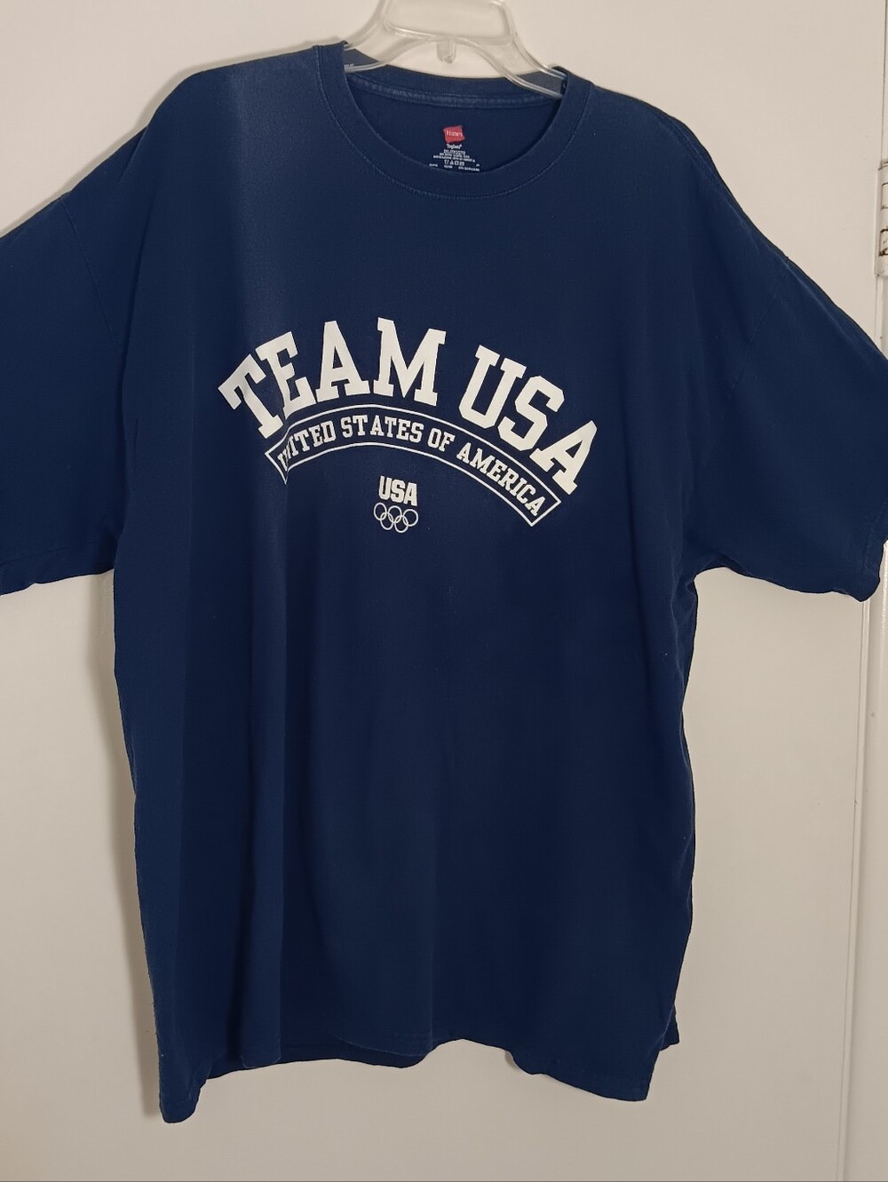 Hanes Team USA Short Sleeve T-Shirt - Navy with White Graphic